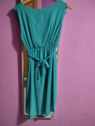 vestido verde agua