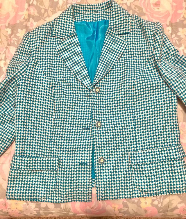 Chaqueta talla grande turquesa