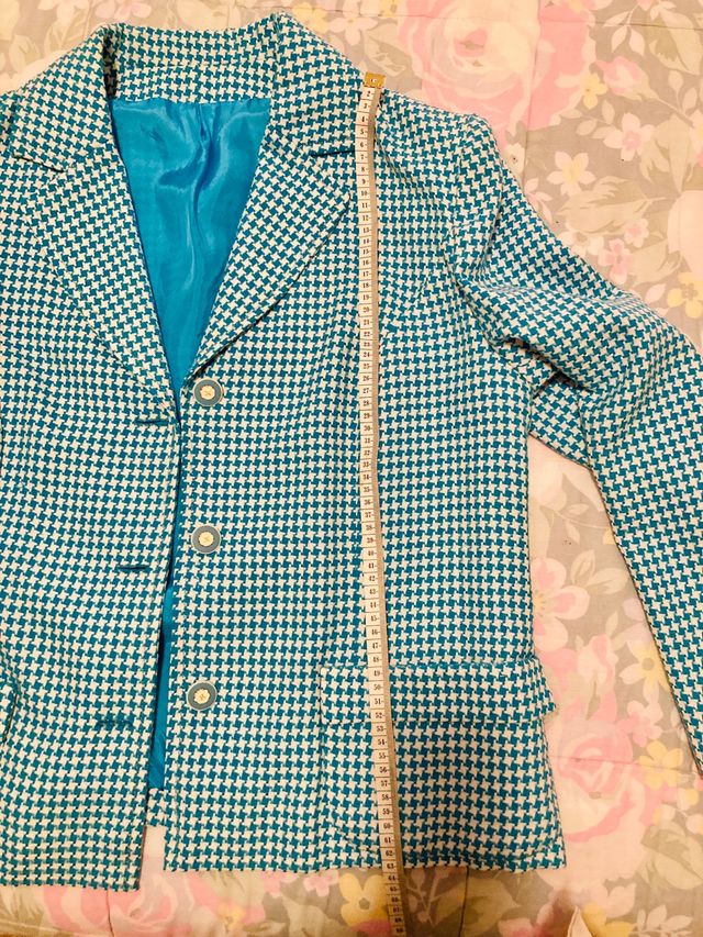 Chaqueta talla grande turquesa