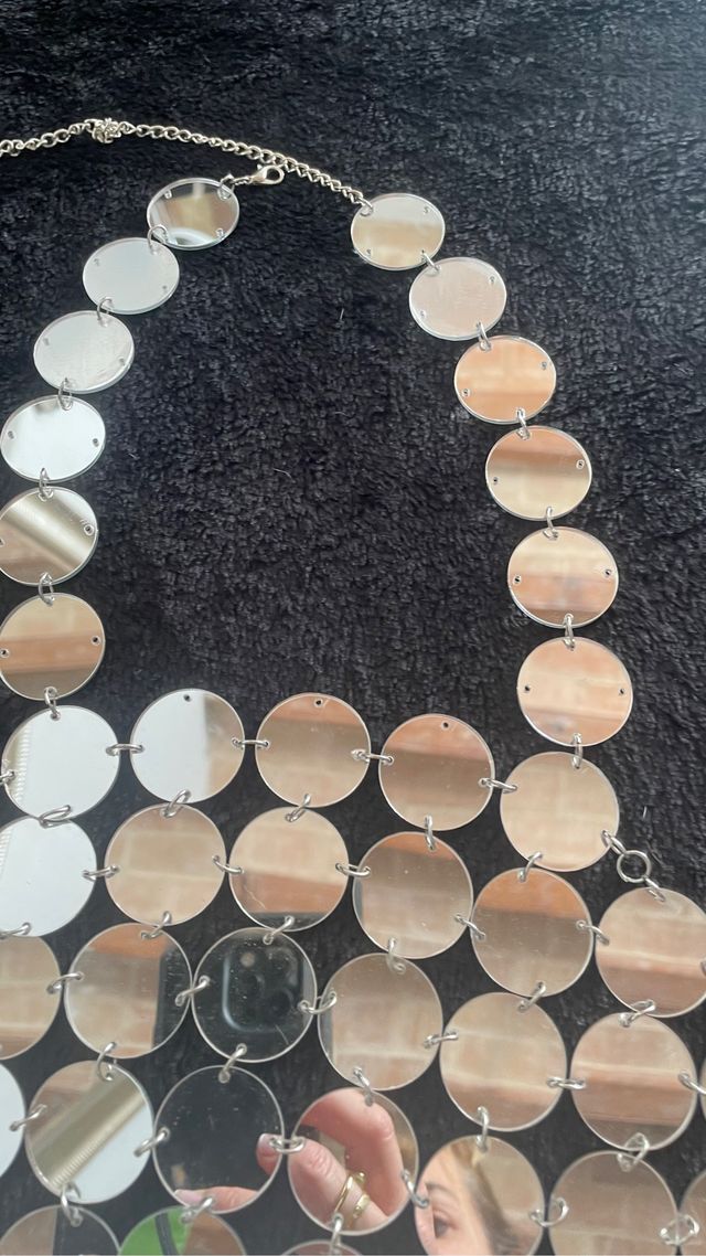 Top plateado plata de espejos