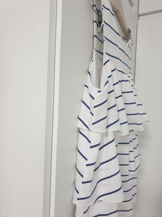 Top de Tirantes Rayas Marineras con Volantes