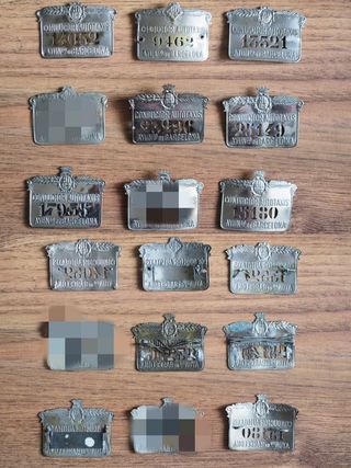 Preciosas placas / insignia de conductor de Taxi "