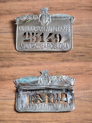 Preciosas placas / insignia de conductor de Taxi "