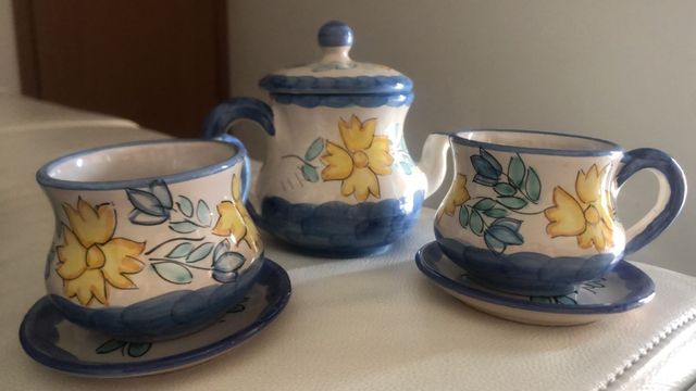 set di 2 tazze e zuccheriera