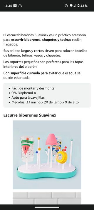 Escurre biberones Suavinex