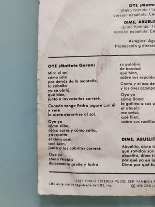 ANTIGUO DISCO SINGLE HEIDI DIME ABUELITO