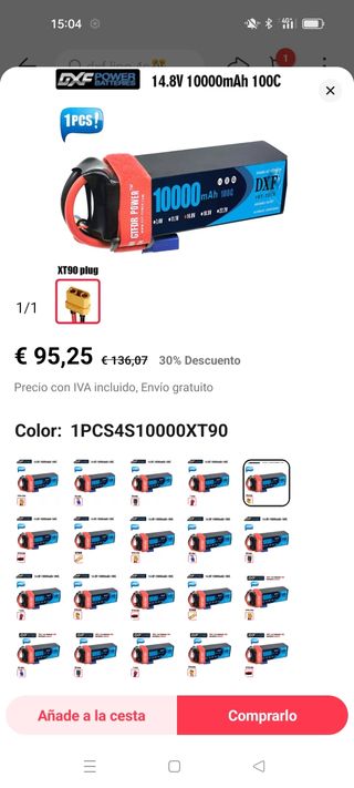 batería lipo 4s 10000 mAh