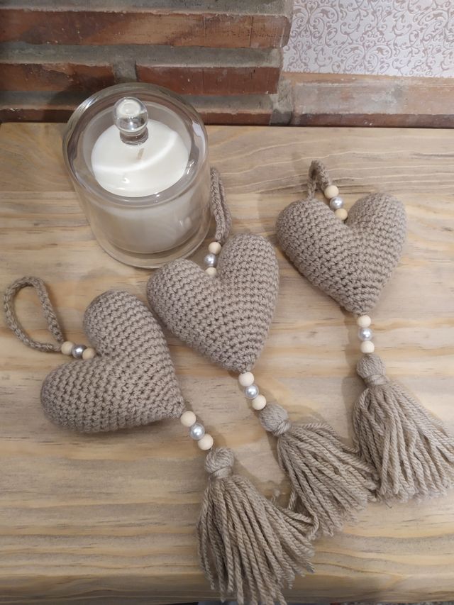 Corazón decoración hecho a crochet