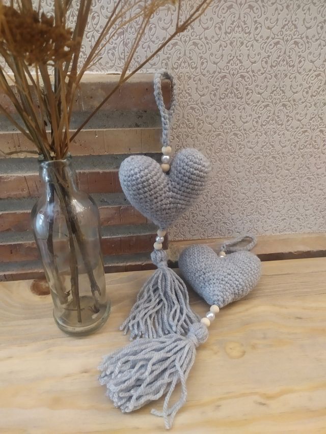 Corazón decoración hecho a crochet