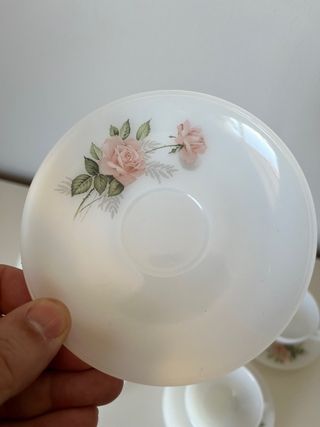 Lote tazas café Arcopal rosas