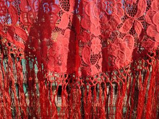 mantón naranja feria sevillanas - 5 €