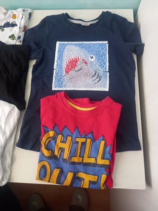 8 camisetas 4 a 5 años manga corta y larga