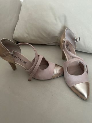 Zapatos tacón rosas Pitillos