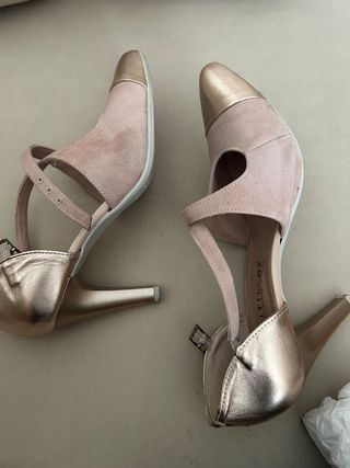 Zapatos tacón rosas Pitillos