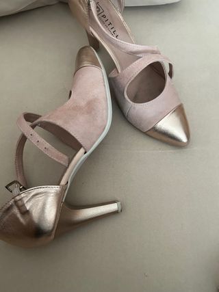 Zapatos tacón rosas Pitillos