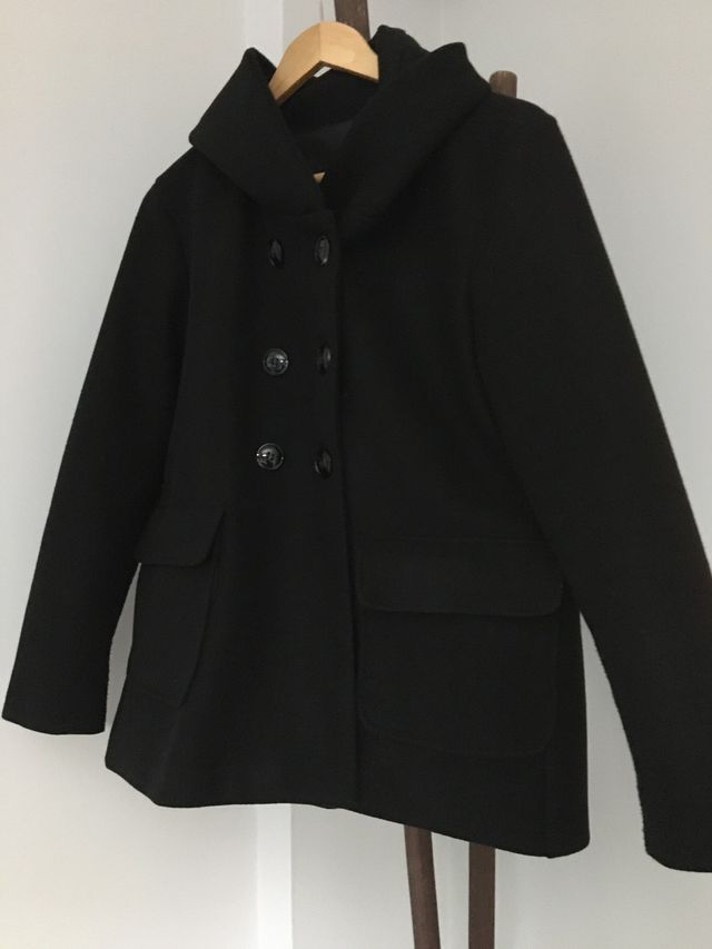 Abrigo negro nuevo de paño, talla única