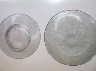 8 platos de cristal,retro,colección,vintage.