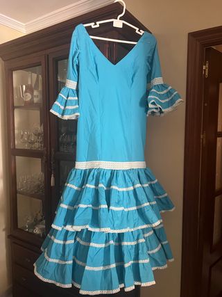 Traje de gitana turquesa