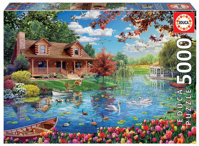 Puzzle de 5000 piezas casita del lago