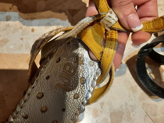 sandalias plata the art company