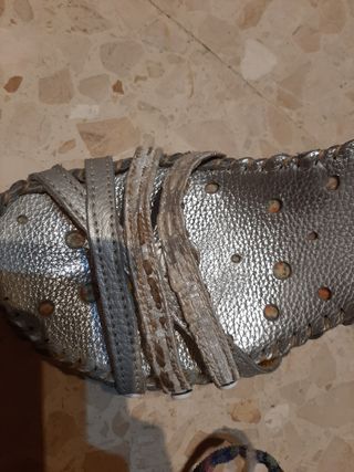 sandalias plata the art company