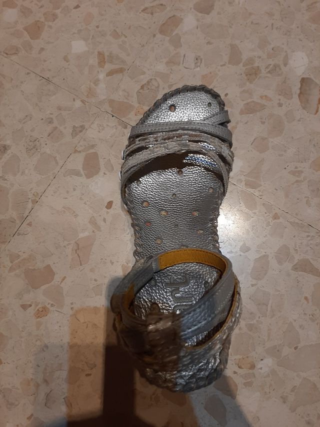 sandalias plata the art company