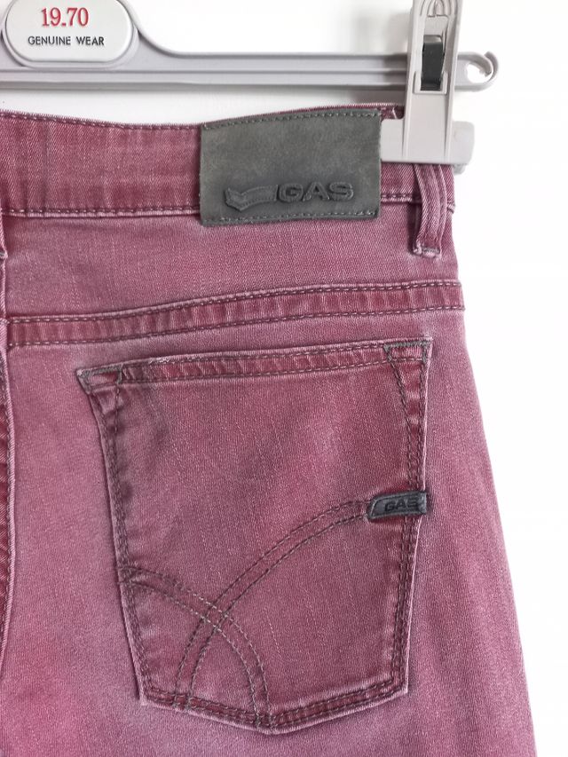 Calzoni Gas taglio jeans color vinaccia