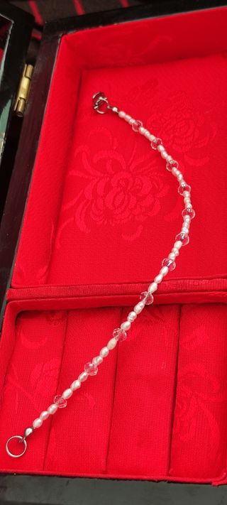 Pulsera de perlas naturales acero inoxidable