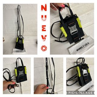 Bolso DOBLE ASA BIMBA Y LOLA NUEVO negro/fluor