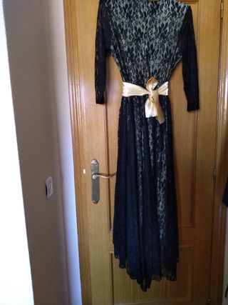 Vestido largo negro ceremonia /fiesta L-Xl