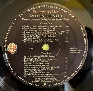 Fleetwood Mac.Tango In The Night. Disco Vinilo.