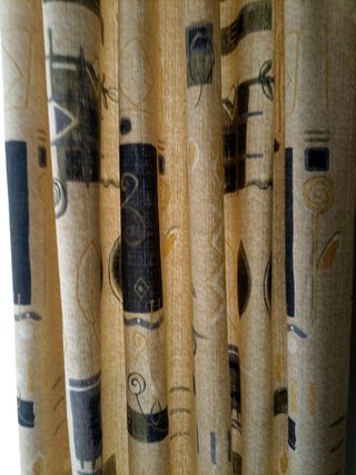 cortinas + bando + 2 fundas cojín + agarraderas