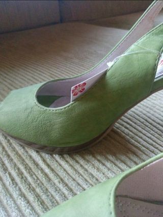 Zapatos verdes peeptoe,   39