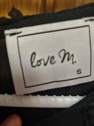 Camisa negra transparente señora manga larga