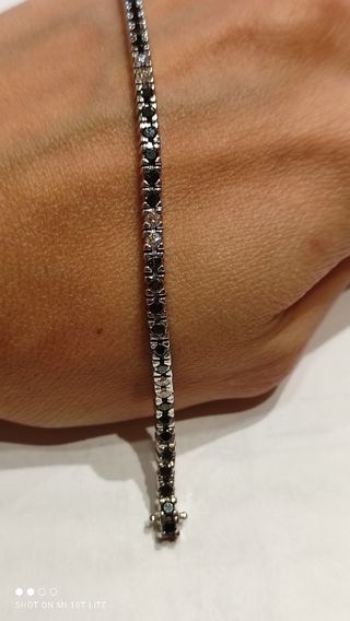 pulsera riviere oro blanco con brillantes 