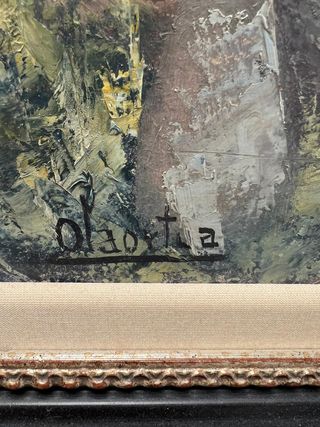 Óleo sobre tabla "Antiguo Caserío Vasco"