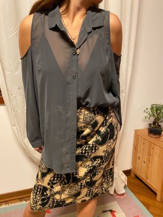 Gonna donna vintage anni'70 fantasia cachemire