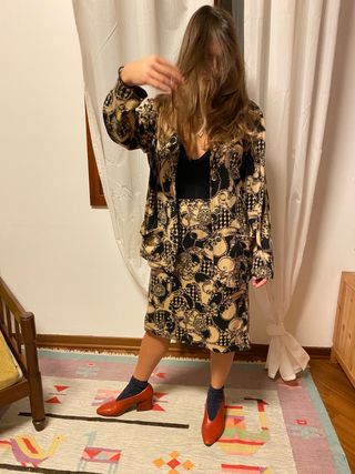 Gonna donna vintage anni'70 fantasia cachemire