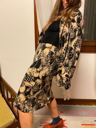 Gonna donna vintage anni'70 fantasia cachemire