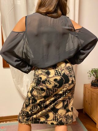 Gonna donna vintage anni'70 fantasia cachemire