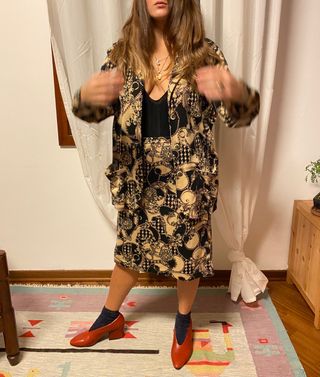 Gonna donna vintage anni'70 fantasia cachemire