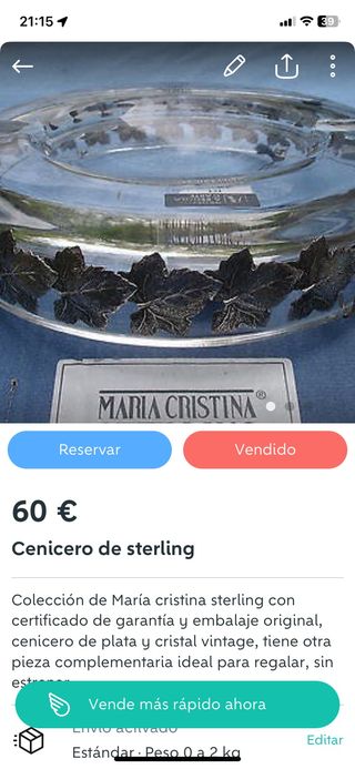 Cenicero Sterling