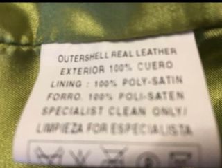 Cazadora piel mujer verde pistacho