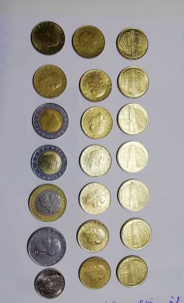 Set 21 monete Lire 