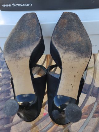 Zapatos sandalias negro fiesta tacon