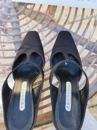 Zapatos sandalias negro fiesta tacon