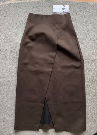 Falda marron talla S zara