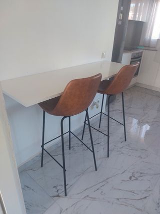 2 taburetes de bar vintage color cognac - 75cm