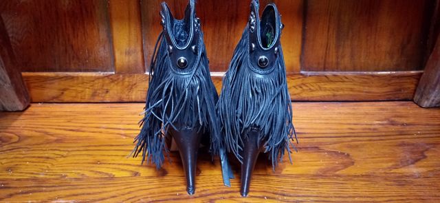 Botines de tacón y flecos en negro Sam Edelman