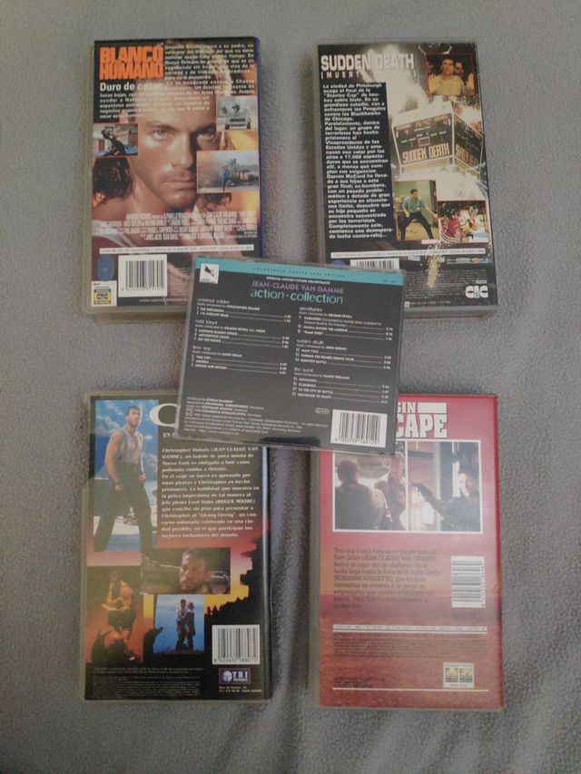 4 VHS y Cd musica BSO Van Damme